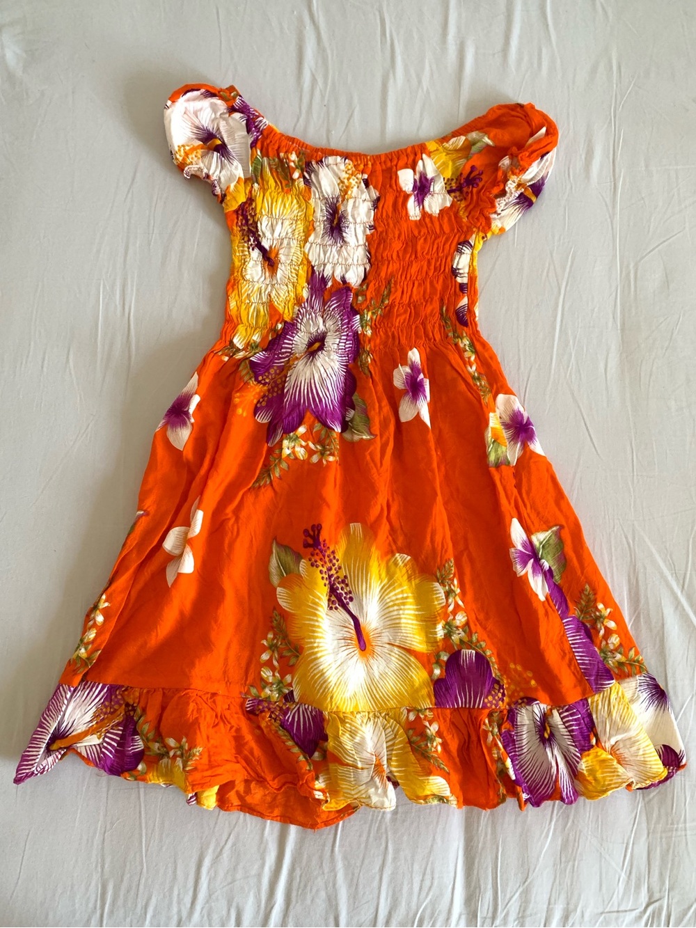 Kids Vintage Y2K Ruched  Floral Dress